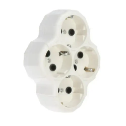 Сетевой разветвитель Luazon 4 гнезда 16А с заземлением, белый