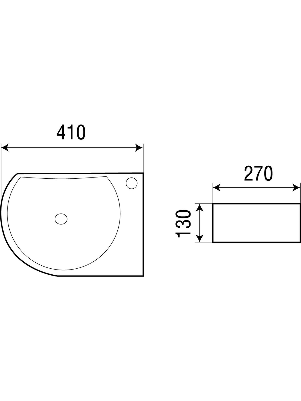 Раковина подвесная WeltWasser WW AISBACH 5014R 410х270х130