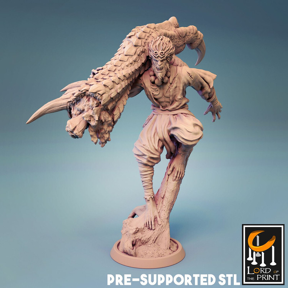 Wukong Человек Монах миниатюра для dnd, днд, pathfinder, фентези, Настольная игра, НРИ, Варгейм, РПГ
