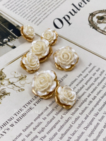 Пуговицы "Роза" золотистые белые перламутровые