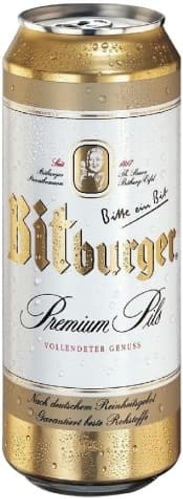 Пиво Битбургер Премиум Пилс / Bitburger Premium Pils 0.5 - банка