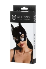 Маска кошки Glossy ANN из материала Wetlook, черный