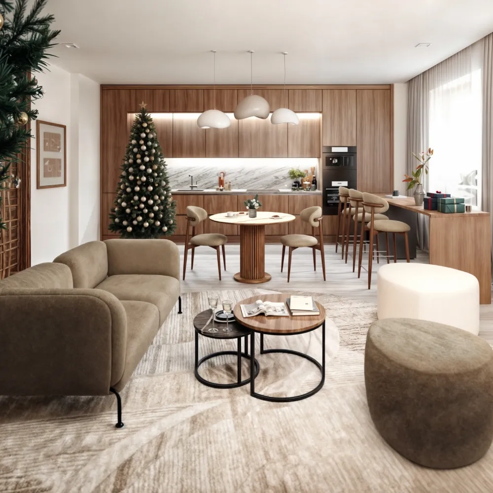 Стул Bradex Home Lucas белый искусственный мех с ножками цвета орех