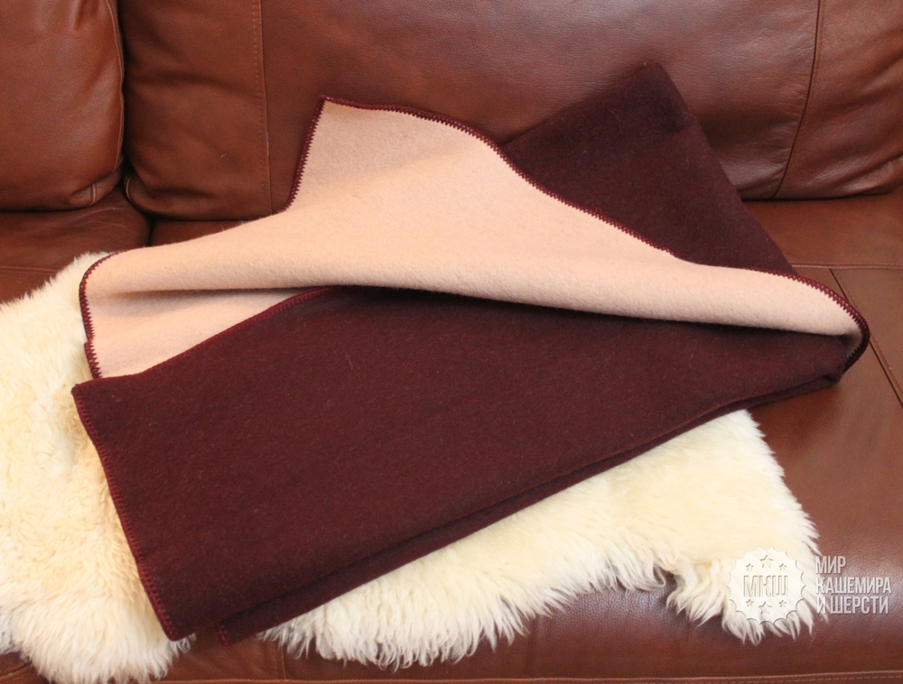 Одеяло детское тканое из 100%  шерсти яка 110x140 см. (GOBI SUN) - бодо-бежевое