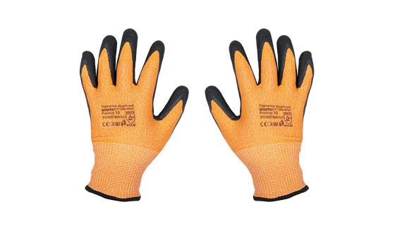 Перчатки для защиты от порезов РУБЕЖ НИТ Е SCAFFA DY1350S-OR/BLK