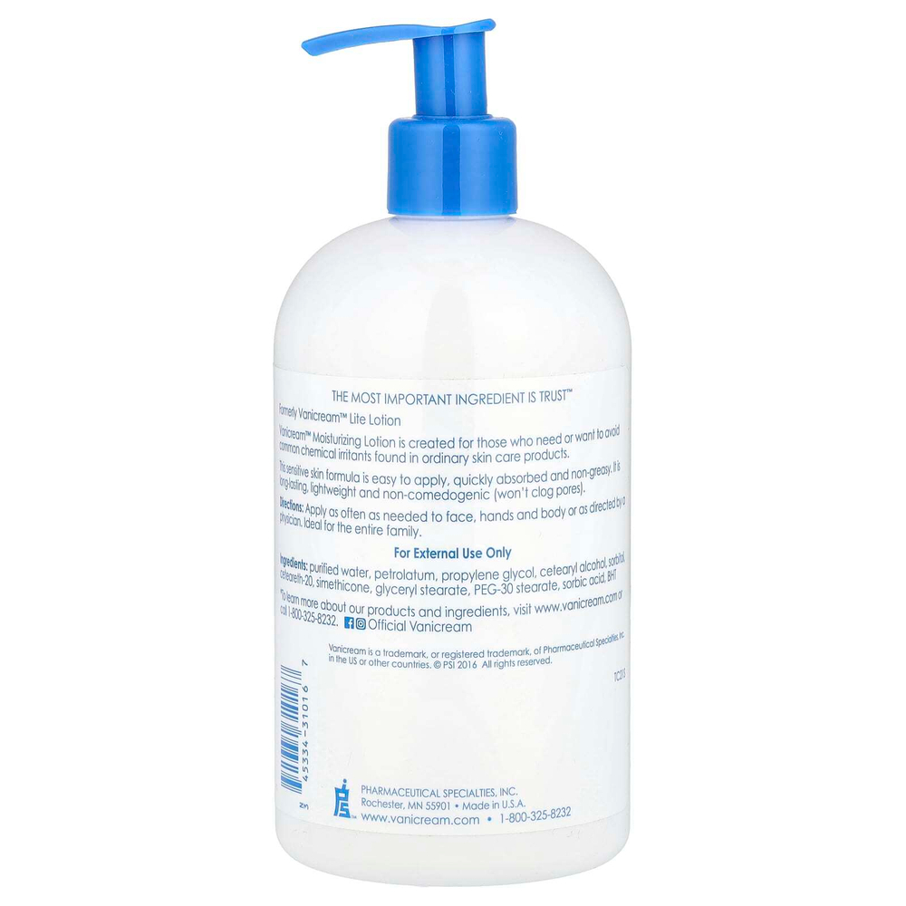 Vanicream, Увлажняющий лосьон для чувствительной кожи, без отдушек, 453 г (16 унций)