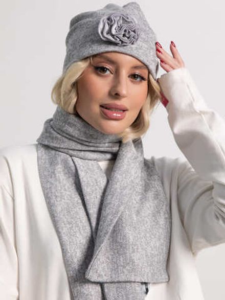 Комплект шапка и шарф (серый) КШШ01-50М LT Collection