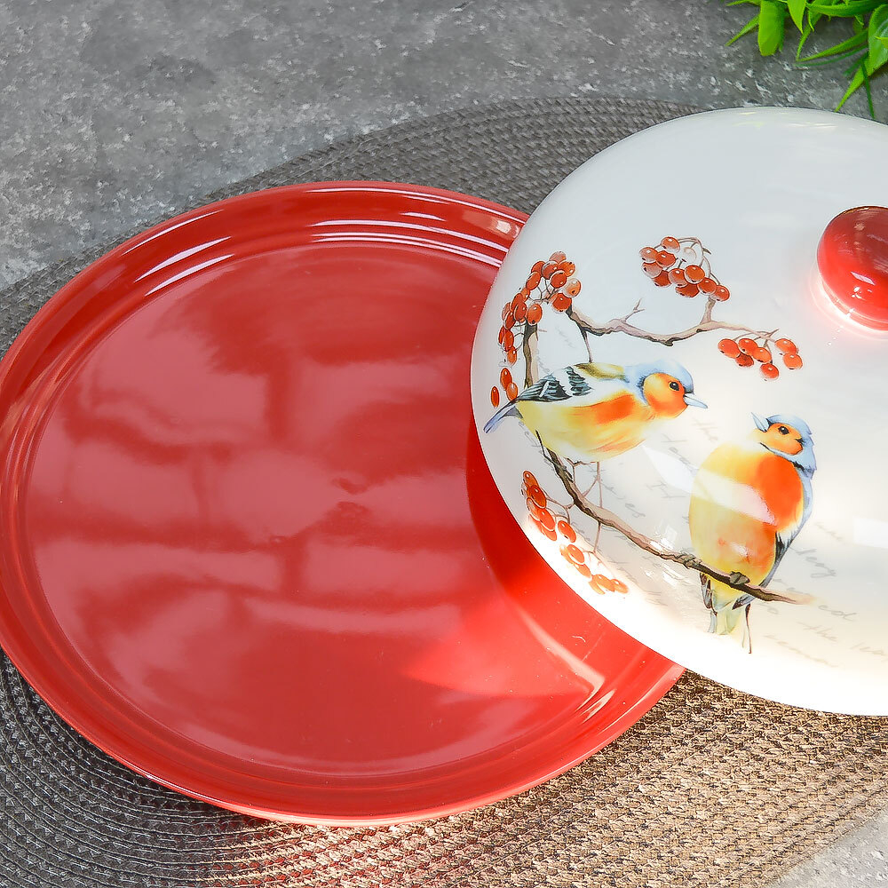 Блюдо для блинов "Птицы на ветке" 23см, Prima collection