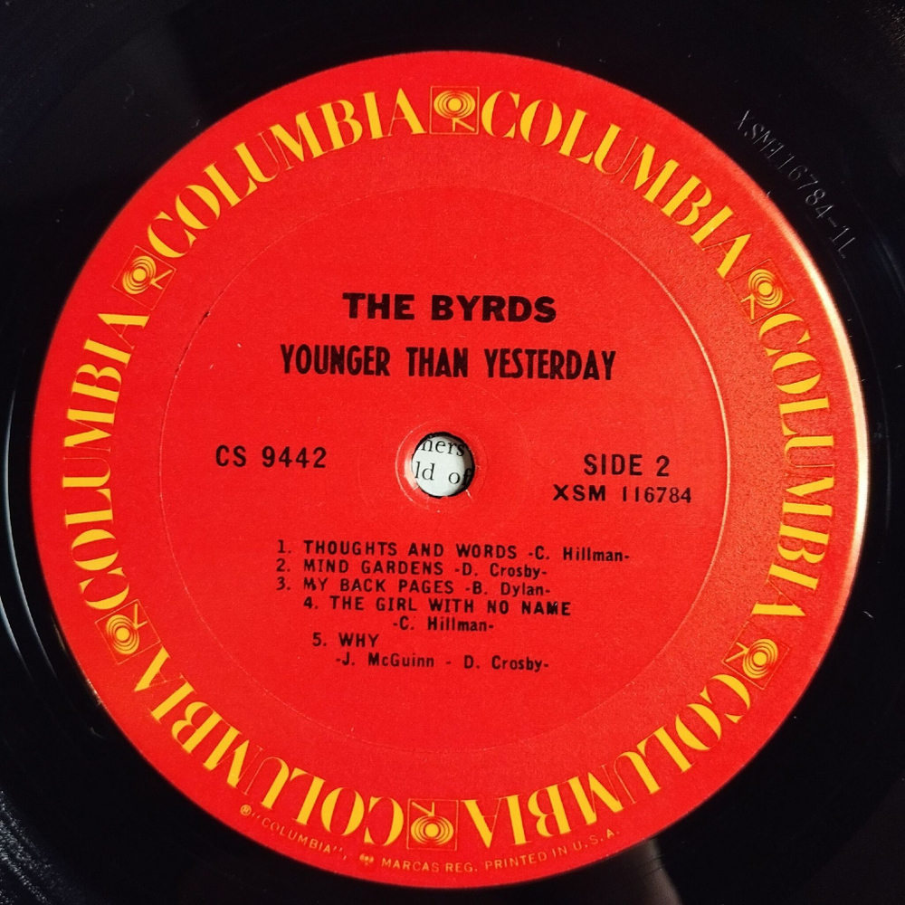 Винтажная виниловая пластинка LP The Byrds Younger Than Yesterday (USA 1974)