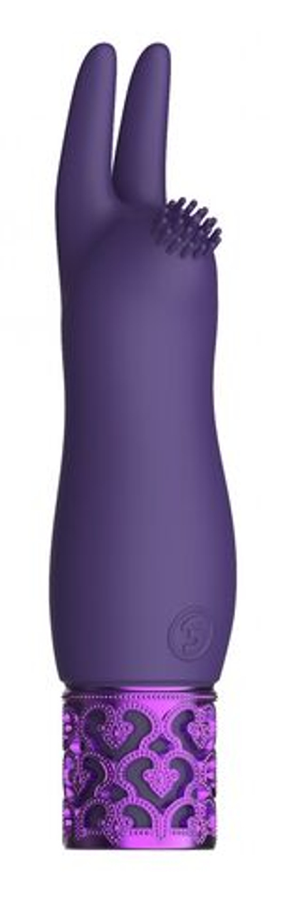 Фиолетовая перезаряжаемая вибпоруля Elegance - 11,8 см. (Цвет: фиолетовый)
