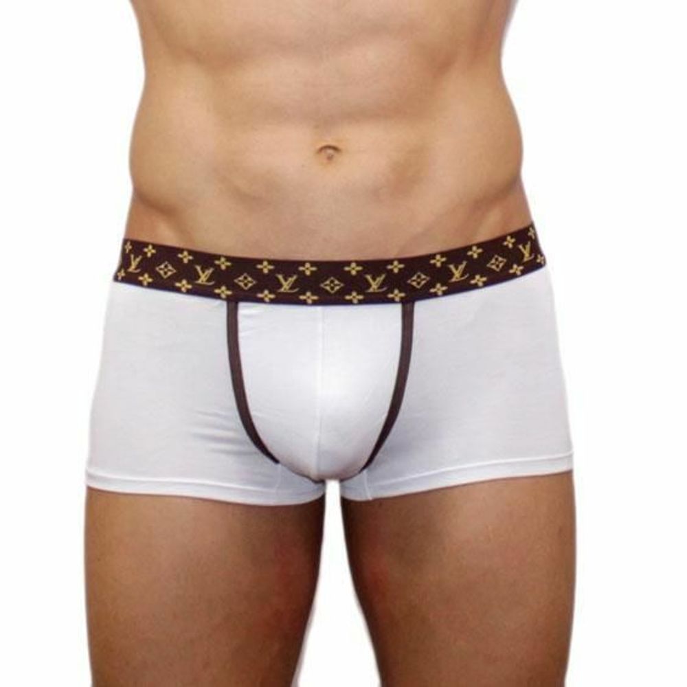 Мужские трусы боксеры Louis Vuitton классические белые