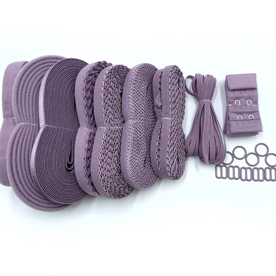 Набор фурнитуры для пошива нижнего белья (лавандово-серый)