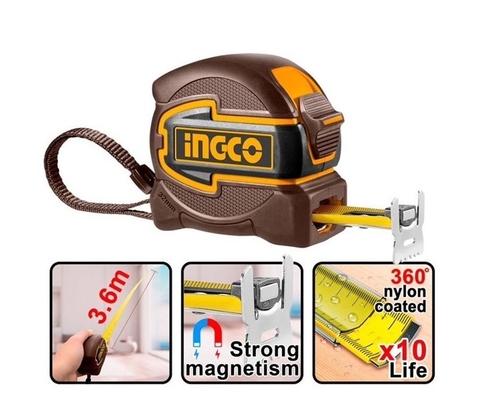 Рулетка INGCO HSMT80832M INDUSTRIAL 8 м х 32 мм