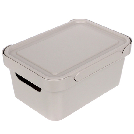 Ящик с крышкой универсальный Luxe, 270х190х120мм, 4,6л, светло-бежевый