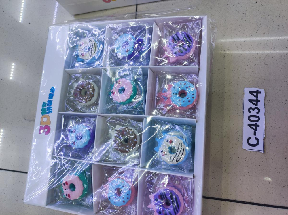 Ластик "Котопончик" 3,5 см, 6 видов микс, в инд.пакете, С-40344