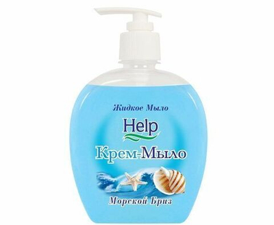 Жидкое мыло Хелп с дозатором, Морской бриз, 300 мл.