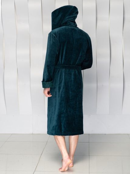 Халат мужской TIMOTHY с капюшоном Морская волна "Polens"