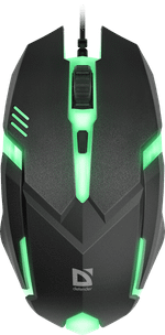 Мышь проводная Defender Cyber MB-560L 7цветов,3кнопки,1200dpi,черный, НОВИНКА!