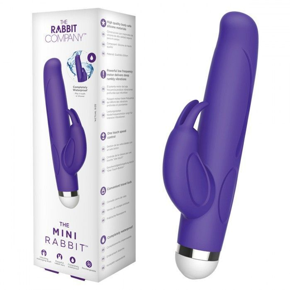 Фиолетовый вибратор-кролик The Mini Rabbit - 13,9 см. (Цвет: фиолетовый)
