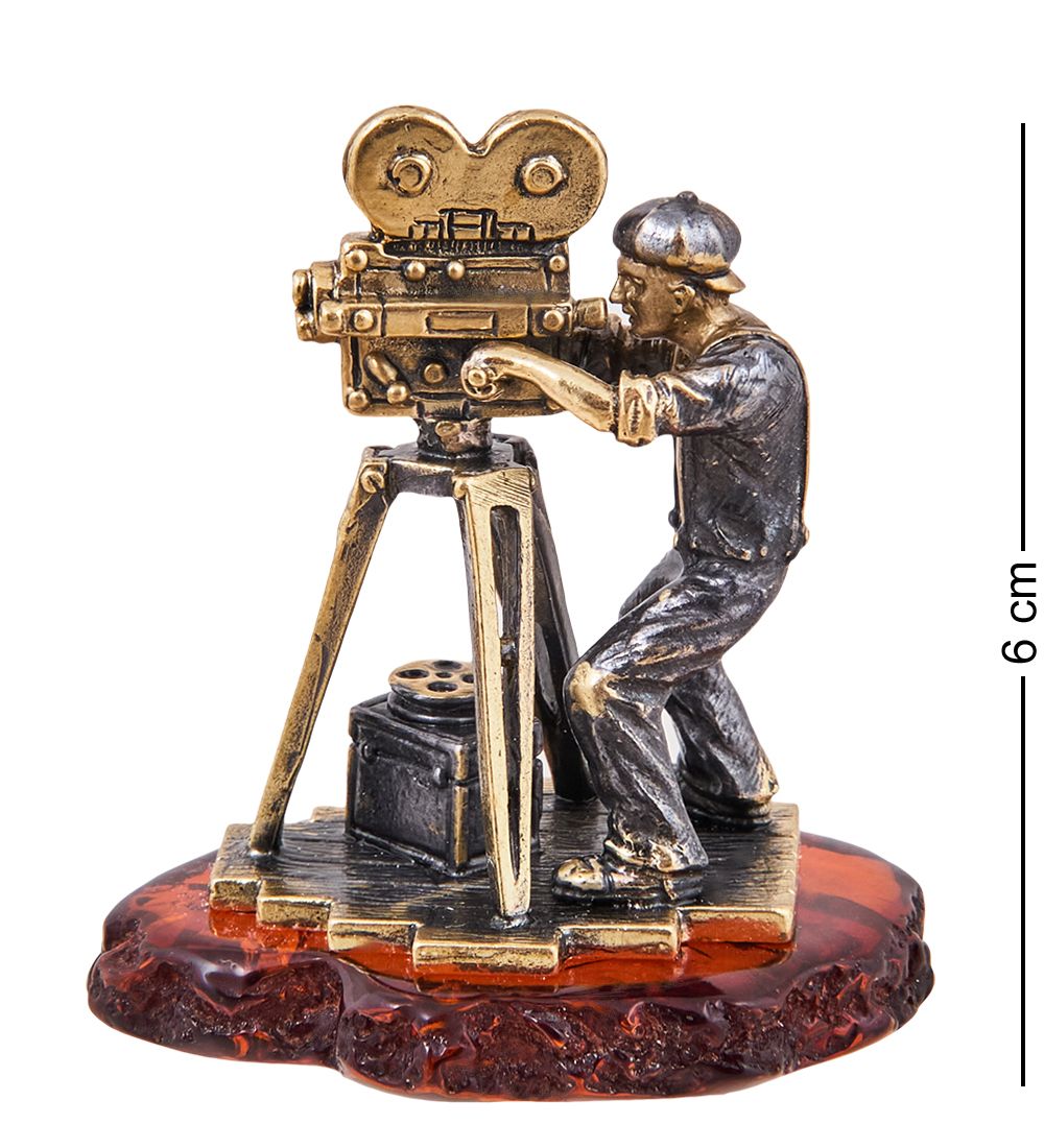AM-3888 Фигурка «Киномеханик» (латунь, янтарь)