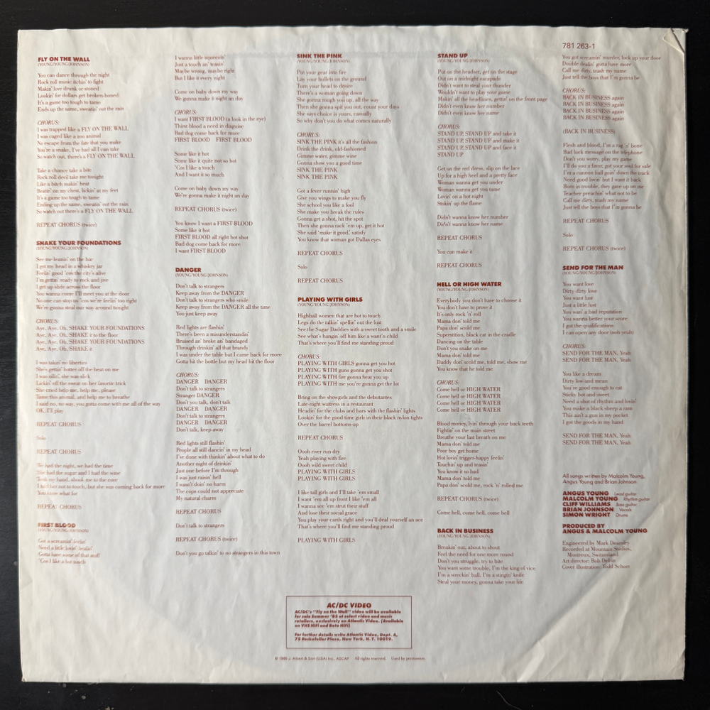 Виниловая пластинка AC/DC - Fly On The Wall LP