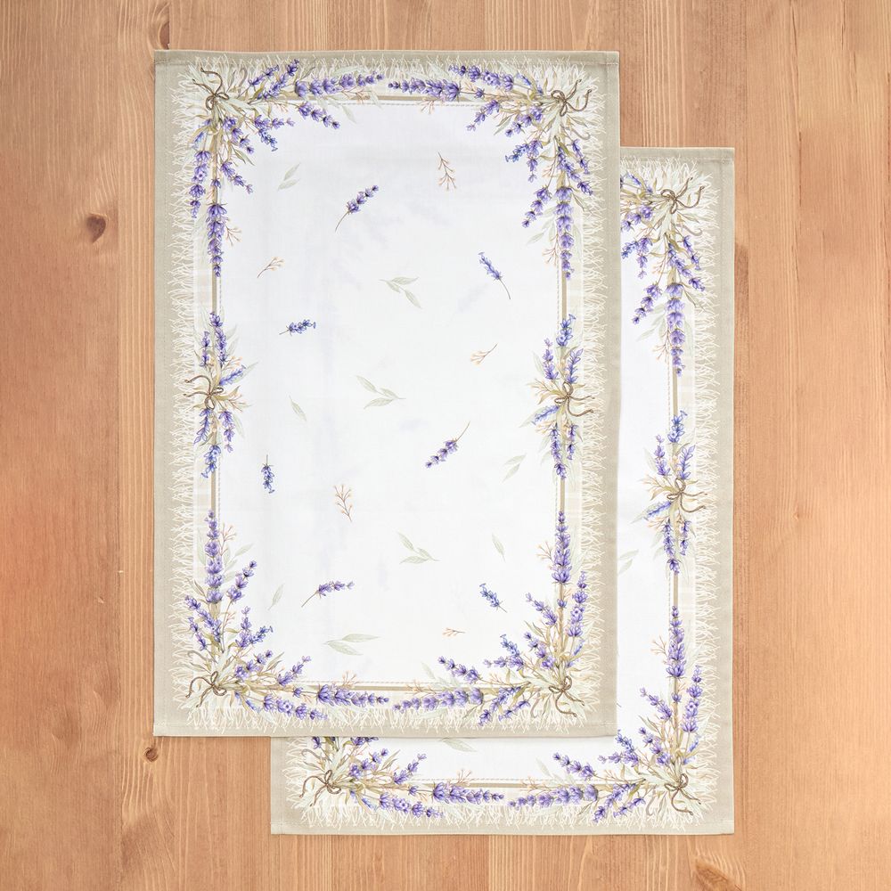 НАБОР ПОЛОТЕНЕЦ ИЗ 2-Х ШТ "ДУША ПРОВАНСА",40Х60СМ, 100% ХЛОПОК,ТВИЛ,БЕЛЫЙ