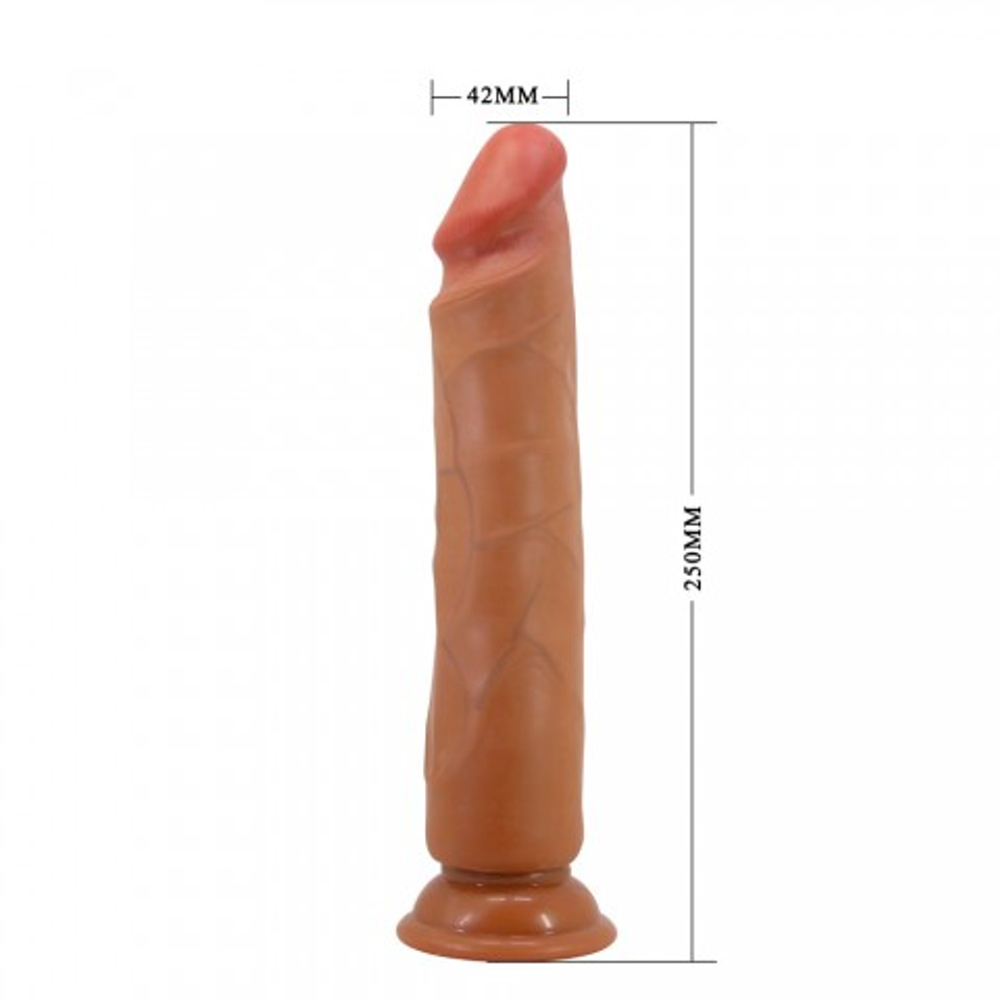 Реалистичный фаллоимитатор Alcmene, 25 см, коричневый