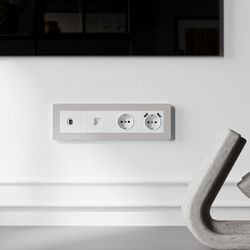 Рамка на 4 поста Werkel Split (дымчатый/белый, soft-touch) W0043067