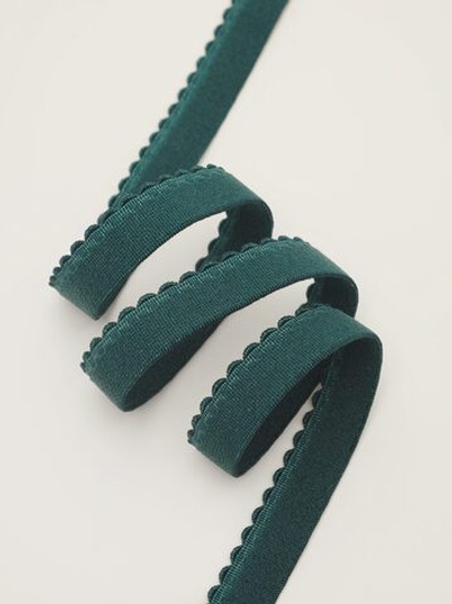 Резинка отделочная изумруд ажурная плотная ширина 12 мм с учетом фестона