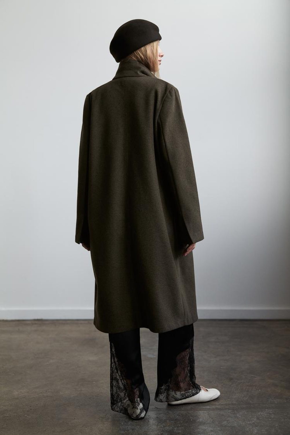 ZARA БАЗОВОЕ ПАЛЬТО ИЗ МЯГКОЙ ТКАНИ, КОРИЧНЕВЫЙ МЕЛАНЖ