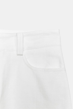 ZARA БРЮКИ КЮЛОТЫ С АЖУРНОЙ ВЫШИВКОЙ, БЕЛЫЙ