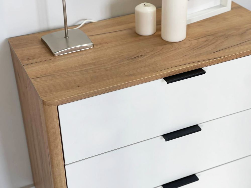 Комод Адам (дуб крафт золотой/белое дерево)