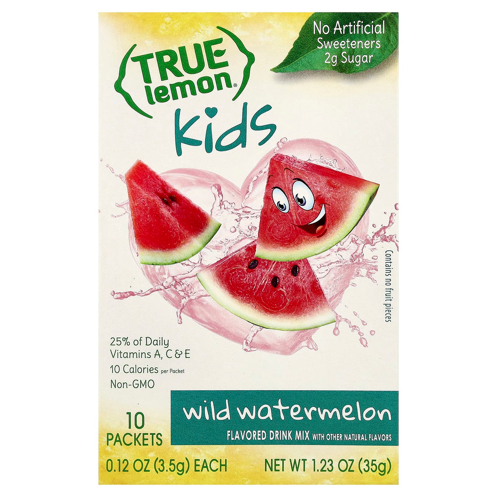 True Citrus, Kids, настоящий лимон, дикий арбуз, 10 пакетиков по 3,5 г (0,12 унции)