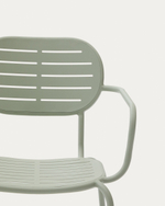 Уличный стул Brai с подлокотниками из оцинкованной стали бирюзового цвета