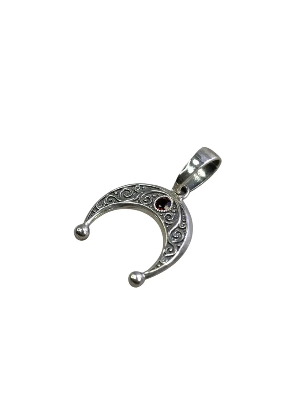 Лунница узорная камень аметист МОС-56