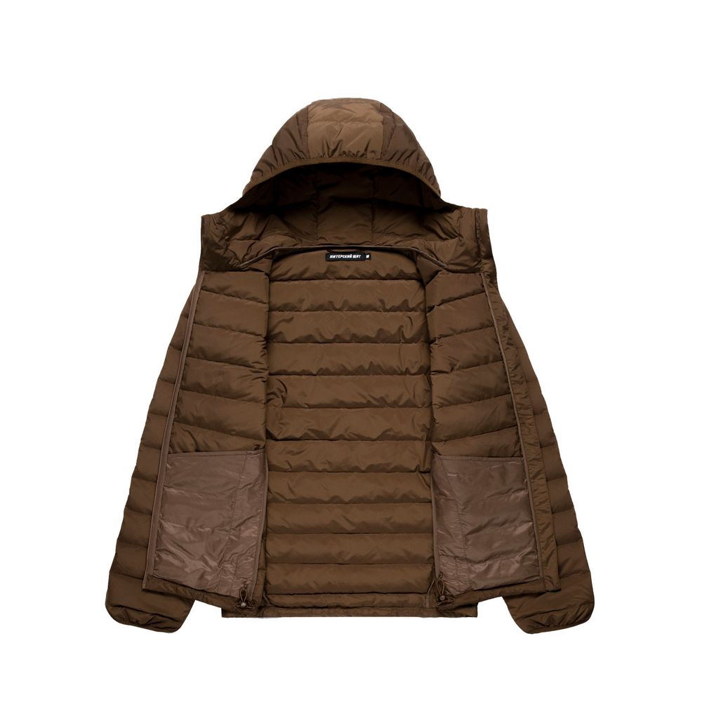 Пуховик Питерский щит Дюран коричневый