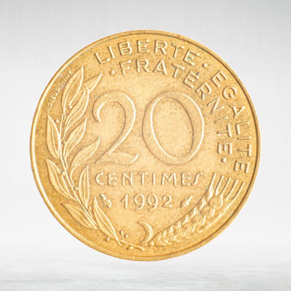 France, 20 Centimes 1992 - Marianne, VF