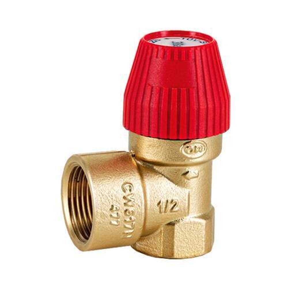 Клапан предохранительный STOUT SVS-0010 - 1/2", сброс 3/4" (ВР/ВР, Рн 2.5 бар, для систем отопления)