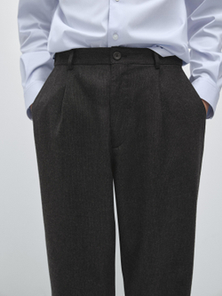 Massimo Dutti Брюки прямого кроя в клетку, темно-серый