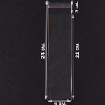 Пакеты 6х21+3 см. БОПП упаковочные прозрачные с клеевым клапаном