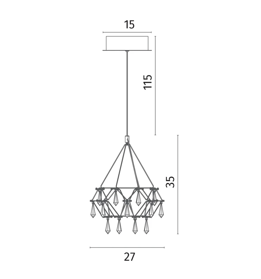 Подвесная люстра Divinare ROTONDO 1019/02 SP-28