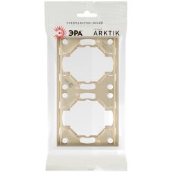 Рамка для розеток и выключателей ЭРА Arktik 16-5002-04 на 2 поста шампань | Эра Arktik