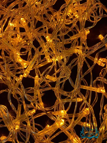 Занавес с мерцающим диодом 2*2 м., 220V, 240 желтых LED ламп, прозрачный провод, Winner Light (Y.03.5T.240+)