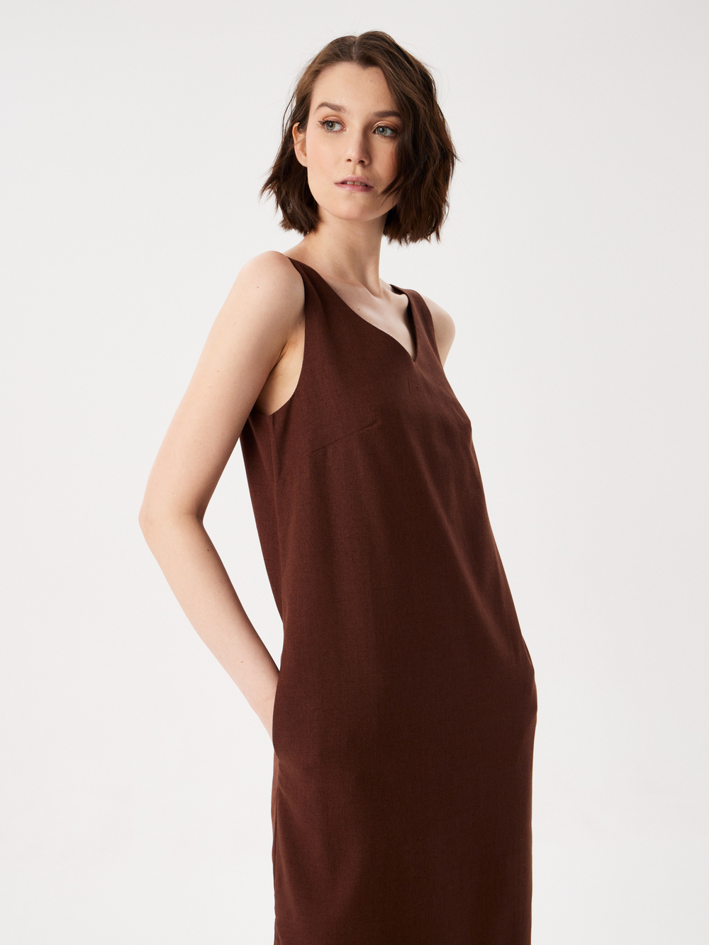 Сарафан льняной прямой