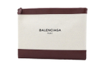 Balenciaga Canvas With Leather Clutch Women"s Ecru
