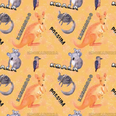 Изучаем Австралию - животные на оранжевом фоне