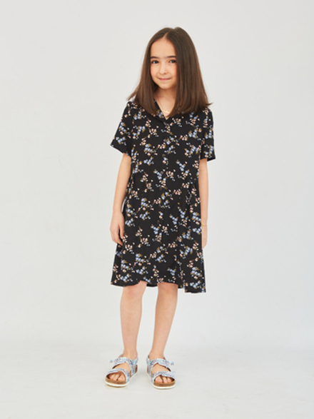 Платье на пуговицах незабудка