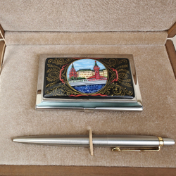 Набор подарочный "Москва" с ручной росписью в футляре