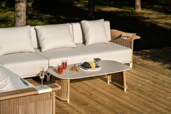 "Мальдивы" трансформирующаяся лаунж-зона из искусственного ротанга, цвет соломенный