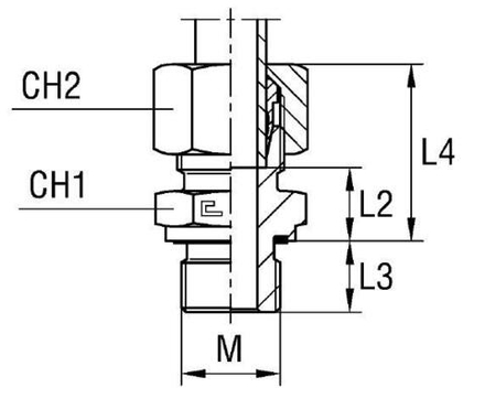Штуцер FE DL12 M22x1.5 (в сборе)